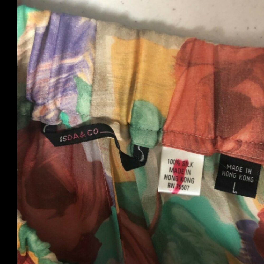 Isda Co Silk Wide Leg Sheer Festival Pant Floral - Picture 5 of 5